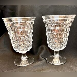 Fostoria American Cubist 5.5 inch Juice Glasses Footed Set of 2 Pedestal Gift